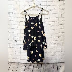 NWOT AQUA FLORAL ROMPER SIZE S